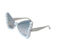 Limtula Lunettes de soleil élégantes à monture papillon avec embellissement de perles pour un usage quotidien Lunettes de soleil papillon élégantes