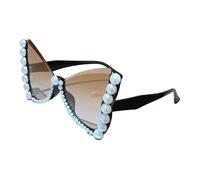 Limtula Lunettes de soleil élégantes à monture papillon avec embellissement de perles pour un usage quotidien Lunettes de soleil papillon élégantes
