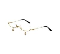 Limtula Lunettes demi-monture dorées lunettes demi-lune créatives à la mode sans lentille pour des styles uniques et des déclarations de mode lunettes de costume