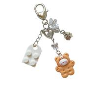 Limtula Matching Brick Heart Keychains Matching Animal Heart Keychain Set for Couples Lovely Toy Brick Designs Keyrings Unique Keychain Gift