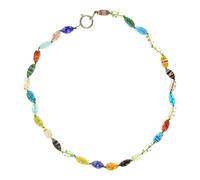 Limtula Millefioris Collier de perles pour femme en verre soufflé à la main Artisanat italien Chaîne de cou courte Accessoires de tous les jours, taille unique, Acrylique, Pas de gemme