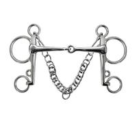 Limtula Mors de Cheval en Acier Inoxydable pour l ' entraînement à | Embouchure articulée avec anneaux latéraux, chaîne gourmette, utilisation scolaire de la bride