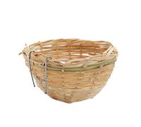Limtula Nid d ' Oiseau avec Crochet en métal, cabane à Oiseaux en Bambou tissée à la Main, Accessoire de Cage à Oiseaux écologique Suspendu, nid d ' Oiseau Confortable, nids en Bambou pour Cages