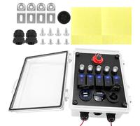 Limtula Panneau de changement à 5 interrupteurs avec dispositif QC3.0 PD30W et port 12 V étanche ABS boîte électrique pour camion marin panneau de changement imperméable pour bateaux, camions, VTT