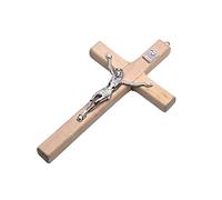 Limtula Pendentif croix en bois, breloque suspendue, ornement, artisanat de décoration pour la maison, église, prière, méditation, décor de croix en bois