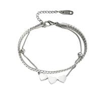 Limtula Pendentif en forme de cœur exagéré en acier inoxydable texturé bijoux de poignet tendance et tendance pour femme en forme de cœur, taille unique, Comme décrit