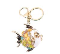 Limtula Porte-clés créature sous-marine polyvalent option cadeau Kirsite illustration avec détails en cristal éblouissants Porte-clés sur le thème marin, H, taille unique