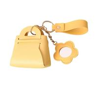 Limtula Porte-clés de sac en cuir synthétique - Petit pendentif de rangement - Chaîne en polyuréthane - Petite breloque de rangement, jaune