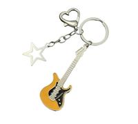 Limtula Porte-clés tendance en forme d'étoile de guitare pour sac à dos pour femme, sac à main, décoration simple à suspendre pour sac à main, jaune, Solid five pointed s
