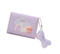 Limtula Portefeuille Pliable pour Une Utilisation sur Le Campus, Purple | Texture d ' impression de dessin animé et stockage d ' argent liquide compact dans un extérieur en PU