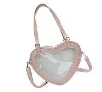 Limtula Sac à bandoulière pour uniforme d'écolière japonaise, livre d'étudiant, en forme de cœur, fenêtre transparente, grande capacité, sac à main, livre d'école pour filles, b, One Size
