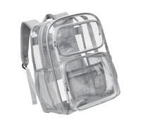 Limtula Sac à dos transparent en PVC transparent robuste pour l'école, le travail, les voyages, la sécurité, les concerts, le stade, le travail, l'école, gris, One Size, Beauté de masse