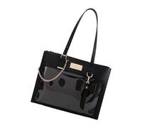 Limtula Sac à main à bandoulière transparent en polyuréthane avec fenêtre transparente pour écolière, sac à bandoulière Itabag pour affichage d'épingles, joli nœud papillon transparent sous les bras