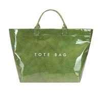 Limtula Sac à main tendance en PVC et papier kraft avec imprimé lettre tendance sur le dessus Sac à main spacieux pour un usage quotidien Sac à main pour femme, Vert, One Size