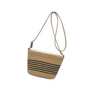 Limtula Sac de plage en paille pour femme - Sac à bandoulière rayé - Sac à main tissé à la main - Messagers féminins - Courses - Sortir ensemble - Épaule rayée pour femme - Sac à bandoulière tissé à