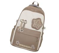 Limtula Sac d'école pratique en nylon pour adolescents Sac à dos ergonomique de grande capacité avec plusieurs poches Sac à dos en nylon, marron