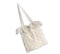 Limtula Sac fourre-tout en mousseline de soie à volants de grande capacité, sac à main tendance pour le shopping, la plage, sac à bandoulière tendance, sac à main cadeau, blanc, One Size