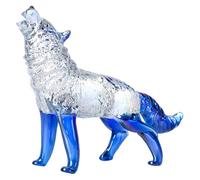 Limtula Sculpture d'animal de collection en cristal - Figurine de loup hurlant - Statue de loup hurlant - Décoration en verre pour les amateurs d'art