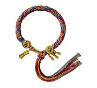 Limtula tissé en coton robuste de tibétain, accessoire pour femmes en quête de chance et de protection dans des bijoux d ' anniversaire multicolores à la mode
