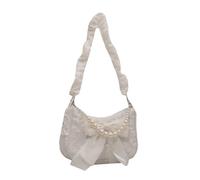 Limtula Trend Sac à main en nylon pour femme avec dentelle élégante et nœud rétro en nylon, beige, One Size