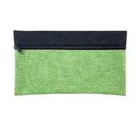 Limtula Trousse à crayons en polyester avec fermeture éclair - Organiseur de voyage et maquillage - 14 x 24 cm - Pour l'école, le bureau, les fournitures scolaires, Vert, 240mm Wx140mm H
