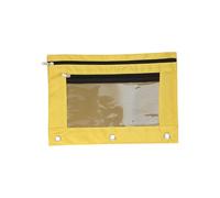 Limtula Trousse à crayons portable à 3 anneaux avec double fermeture éclair - Fournitures scolaires pour stylos, marqueurs, ciseaux, jaune