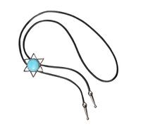 Limtula Western Styles Bolotie pour homme et femme avec pendentif papillon en métal unique réglable en cuir pour festival western cravate, corde noire étoile, taille unique