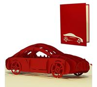 Lin 17388 3D pop up de cartes avec enveloppes Rouge