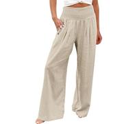 Lin Coton Jazz Push Up Culotte Chic Pantalon De Grossesse Femme avec Poche Téléphone Legging Blanc Femme Toile Gainant Léger Baggy Vichy Elephant Mode Vente Flash du Jour Et Soldes Beige XXL