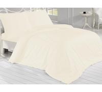 Lin français coton satin crème - 240x200, 70x90 cm