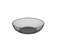LIN HOME Corbeille à fruits en métal noir design ouvert Ø28 x 7,5 cm | Idéal pour les fruits et pour organiser la cuisine, la salle à manger ou le salon XZ-23171