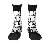 Lin-kin Chaussettes de groupe de rock punk rock pour adultes, chaussettes imprimées à la mode, design contrasté, chaussettes de sport, chaussettes mi-équipage décontractées pour femmes et hommes,