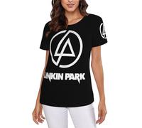 Lin-kin Rock Park Chester Benning*ton T-shirt Classique Femme Imprimé Fantaisie Graphique Chemise Col Rond Manches Courtes d'Été, Parkway Drive-2, S