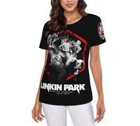 Lin-kin Rock Park Chester Benning*ton T-shirt Classique Femme Imprimé Fantaisie Graphique Chemise Col Rond Manches Courtes d'Été, Parkway Drive-7, S