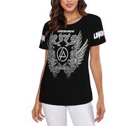 Lin-kin Rock Park Chester Benning*ton T-shirt Classique Femme Imprimé Fantaisie Graphique Chemise Col Rond Manches Courtes D'été, Parkway Drive-9, S