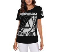 Lin-kin Rock *Park- Chester Singer Benning*ton T-shirt Classcal Femme Imprimé T-shirt Fantaisie Graphique Chemise Col Rond Manches Courtes T-shirt d'été, Parkway Drive-12, S