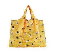 Lin’s Liliana grand sac pliable 50x66cm, sac de courses réutilisable, sac à main léger, séchage rapide, résistant à la déchirure pour les courses, les voyages, les excursions, Abeille, 40 x 50 cm