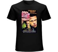 LIN50YIIY Men's Round Neck T-Shirt Fight Club Brad Pitt Movie Poster Comfortable Fabrics to accompany You All Summer Manches Courtes(XX-Large)