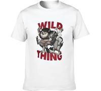 LIN50YIIY Men's Summer T-Shirt Where Wild Things are Cool and Breathable White Manches Courtes(Medium)