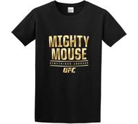 LIN50YIIY Men's T-Shirt Feel Soft Demetrious Johnson Haymaker Carefully Designed, Every Design is Just Right Black Manches Courtes(Medium)