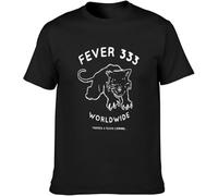 LIN50YIIY Men's T Shirt The Fever 333 Cat Fever Soft and Light Black Manches Courtes(Medium)