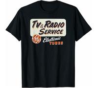 LIN50YIIY New Limited Vintage TV and Radio Service Electronic Sign Gift Idea Shirt Manches Courtes(X-Large)