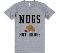 LIN50YIIY Nugs Not Drugs Light Heathe Grey T Shirt Funny Chicken Nuggets Food Shirts Grey Manches Courtes(X-Large)