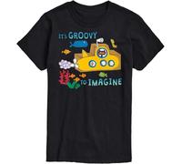 LIN50YIIY Pete The Cat - It's Groovy to Imagine - Men's Short Sleeve Graphic T-Shirt Manches Courtes(X-Large)
