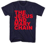 LIN50YIIY The Jesus and Mary Chain T Shirt Colours Navy Manches Courtes(Small)