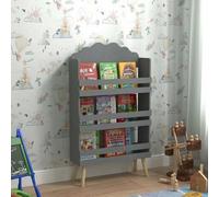 Lina® Bibliothèque pour enfants, design moderne, en bois MDF, étagère pour enfants à 3 étages, étagère de rangement pour livres et jouets, 58x18x98cm - Gris