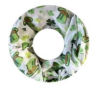 Lina & Lily Clover Écharpe légère avec imprimé trèfle St Patrick, Blanc, vert avec chapeau, taille unique