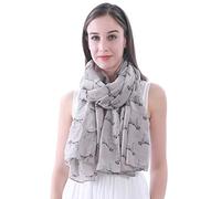 Lina & Lily Écharpe Châle Foulard Femme Bufanda Imprimé Chiens - Border Terrier (Kaki)