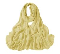 Lina & Lily Écharpe de luxe en viscose de bambou tissée pour femme - Châle, étole, uni et léger, Jaune pastel, taille unique