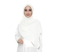 Lina & Lily Écharpe Hijab pour Femme Musulmane en Mousseline Rectangles, Tissu Léger et Fluide (Jaune Laiteux)